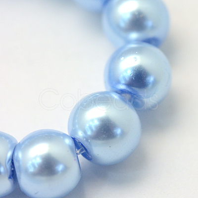 Baking Paint Pearlized Glass Pearl Round Bead Strands X-HY-Q003-4mm-24-1