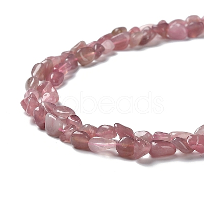 Natural Old Rose Madagascar Rose Quartz Beads Strands X-G-P497-01A-02-1