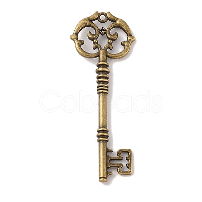 Skeleton Key Tibetan Style Alloy Big Pendants X-TIBEP-S293-033AB-LF-1