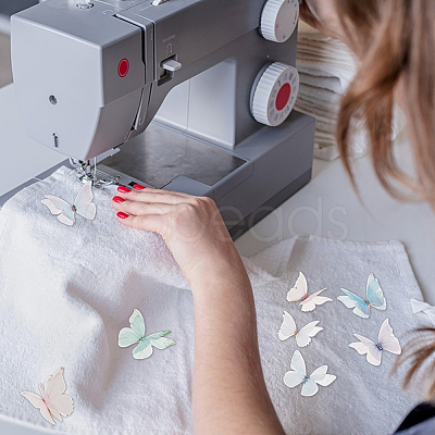 80Pcs 10 Colors Cloth Butterfly Ornament Accessories DIY-CY0004-03-1