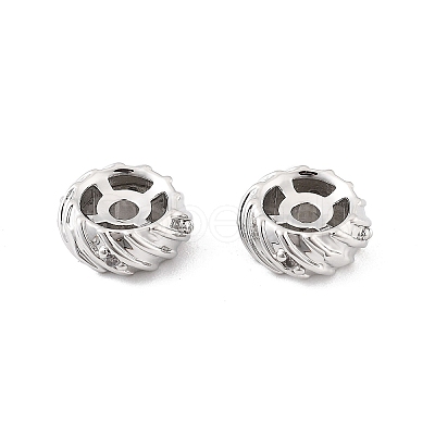Brass Micro Pave Clear Cubic Zirconia Spacer Beads LS-KK-K371-31P-1