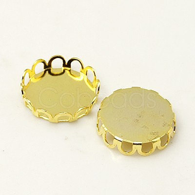 Brass Lace Edge Bezel Cups KK-C1764-4-G-1