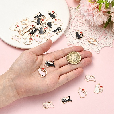 30Pcs 6 Styles Alloy Enamel Pendants ENAM-YW0008-96-1