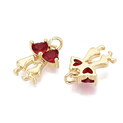 Valentine's Day Brass Micro Pave Cubic Zirconia Pendants KK-Q072-04G-1