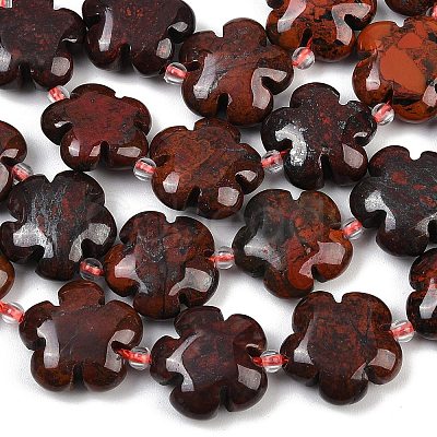Natural Brecciated Jasper Beads Strands G-C220-E02-15mm-1