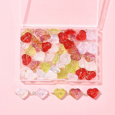 50Pcs Glass Connector Charms PALLOY-FZ00019-1