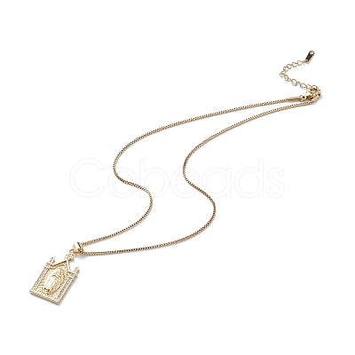 Clear Cubic Zirconia Religion Pendant Necklace NJEW-F307-01E-1
