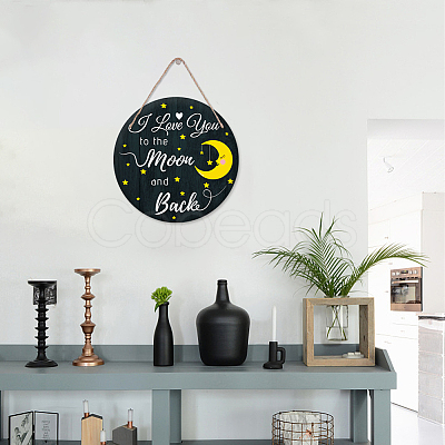 Wooden Hanging Plate HJEW-WH0027-004-1