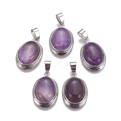 Natural Amethyst Pendants KK-I634-02P-08-1