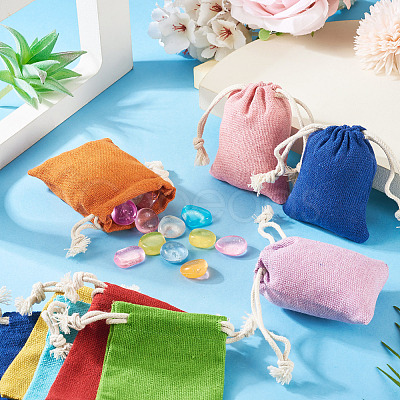 22Pcs 11 Colors Rectangle Cloth Packing Pouches ABAG-TA0001-87A-1