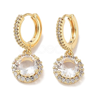 Real 18K Gold Plated Brass Dangle Hoop Earrings EJEW-L269-041G-02-1