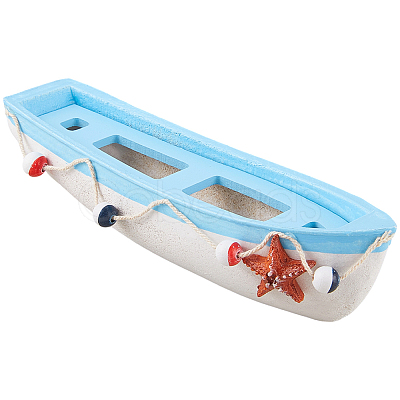 Mediterranean-style Wood Sailboat Miniature Model Decorations DJEW-WH20816-008B-1
