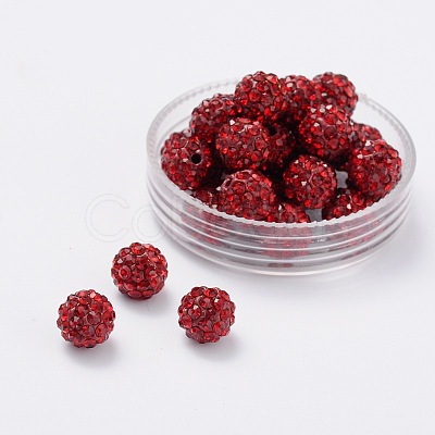 Polymer Clay Rhinestone Beads X-RB-H258-HD8mm-208-1