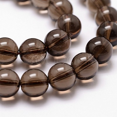 Natural Smoky Quartz Bead Strands G-G735-28-6mm-1