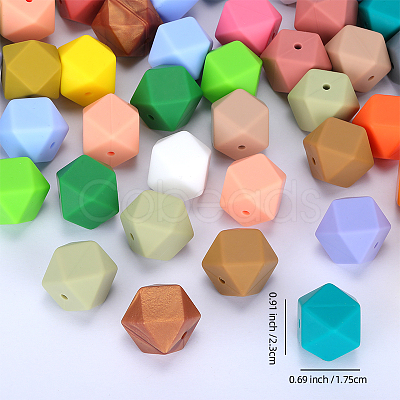 Hexagonal Silicone Focal Beads SI-JX0020A-85-1