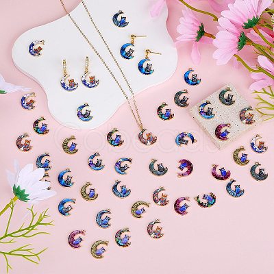 45Pcs 9 Colors Alloy Printed Pendants FIND-SZ0003-50-1