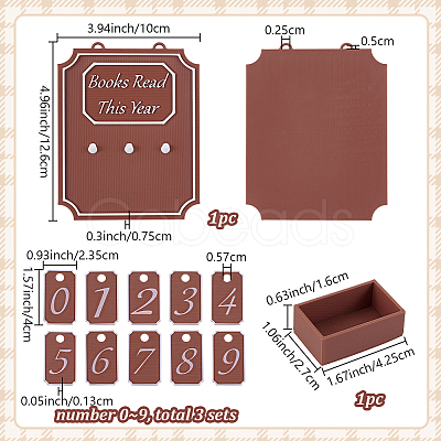 Plastic Books Read This Year Bookshelf Counter Bookish Decoration AJEW-WH0596-877A-1