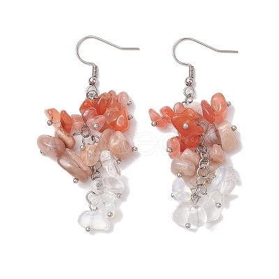 Natural Agate Earrings EJEW-TA00462-02-1