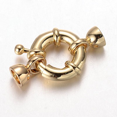 Brass Spring Ring Clasps KK-O091-01G-NR-1