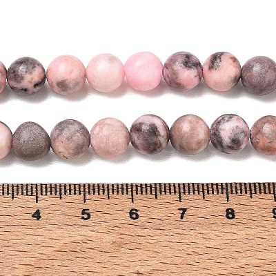 Natural Pink Zebra Jasper Beads Strands X-G-P231-01-8mm-1