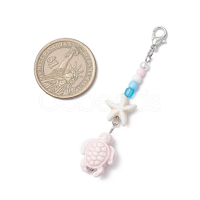 3Pcs Handmade Porcelain Pendant Decorations HJEW-JM03211-1