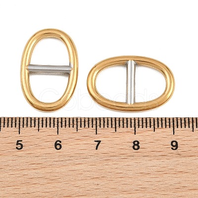 Ion Plating(IP) 304 Stainless Steel Oval Links Connector Charms STAS-F366-02B-GP-1