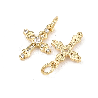 Brass Micro Pave Cubic Zirconia Pendants KK-G544-17G-1