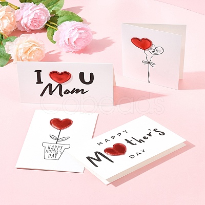 4Pcs 4 Styles Kraft Paper Greeting Cards AJEW-FS0001-29-1