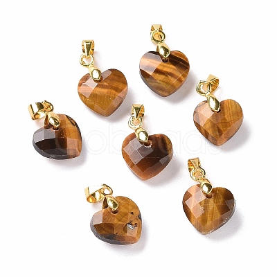 Natural Tiger Eye Pendants G-C023-07A-1