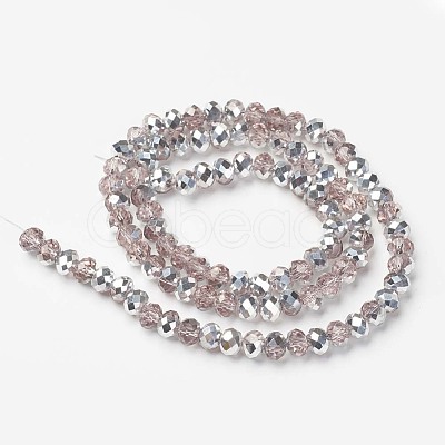 Electroplate Transparent Glass Beads Strands EGLA-A034-T3mm-M08-1