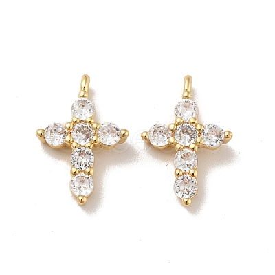 Brass Micro Pave Cubic Zirconia Pendants X-KK-B059-18G-1