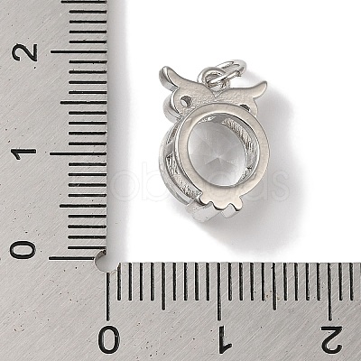Rack Plating Brass Micro Pave Clear Cubic Zirconia Charms KK-B092-27P-1