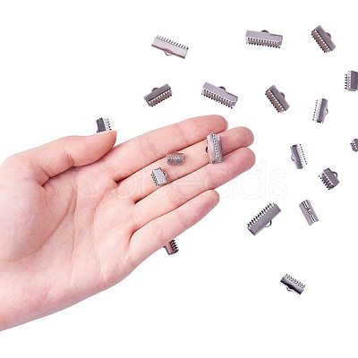 304 Stainless Steel Ribbon Crimp Ends STAS-PH0018-25P-1