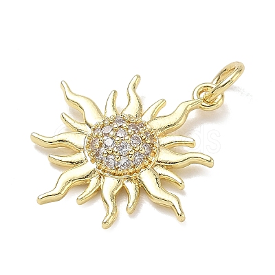 Brass with Rhinestone Pendants KK-CBAD872-01G-02-1
