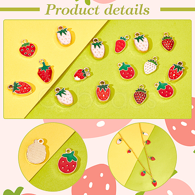 100Pcs 10 Style Alloy Enamel Pendants ENAM-PH0002-57-1