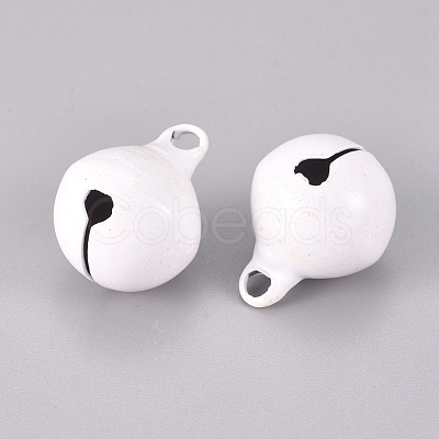 Baking Paint Iron Bell Pendants IFIN-WH0052-03F-1