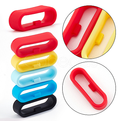 Gorgecraft 36Pcs 9 Colors Silicone Replacement Watch Band Strap Loops SIL-GF0001-10-1