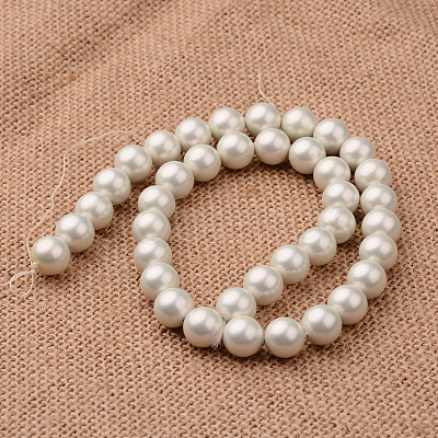 Polished Round Grade A Shell Pearl Bead Strands BSHE-M027-12mm-27-1