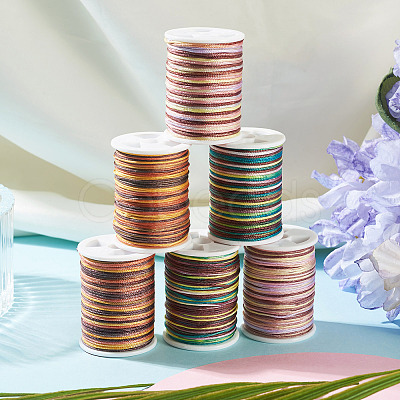 6Rolls 6 Styles Segment Dyed Polyester Thread NWIR-TA0001-47B-1