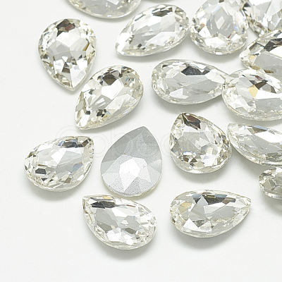 Pointed Back Glass Rhinestone Cabochons RGLA-T081-13x18mm-1