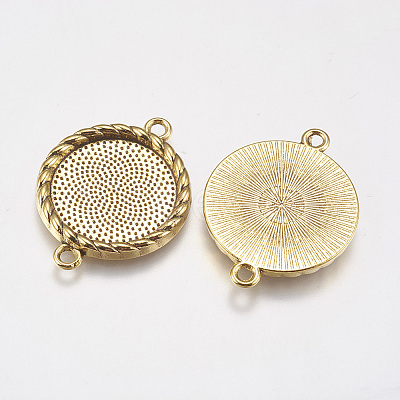 Zinc Alloy Cabochon Connector Settings PALLOY-A15774-AG-LF-1