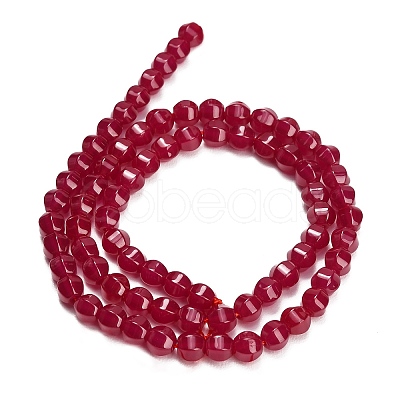 Lab Grown Red Corundum Beads Strands GG-CBAC488-04B-1