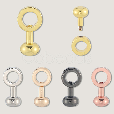 5Pcs 5 Colors Brass Clasps FIND-SP0004-10-1