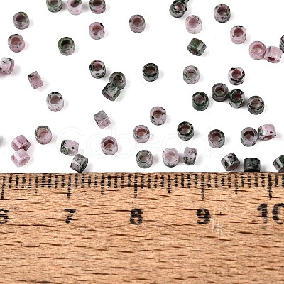 Opaque Picasso Cylinder Glass Beads SEED-Q039-06A-11-1