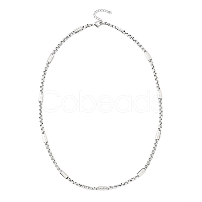 5.5MM 304 Stainless Steel Rectangle Box Chain Necklaces NJEW-JN05546-1