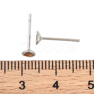 Brass Stud Earring Settings KK-M163-04P-A-NR-1
