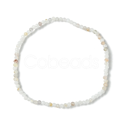 2mm Natural Pink Opal Faceted Round Beaded Stretch Bracelets for Women BJEW-JB10843-01-1