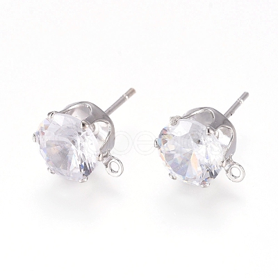 Brass Stud Earring Findings KK-L199-A01-P-1