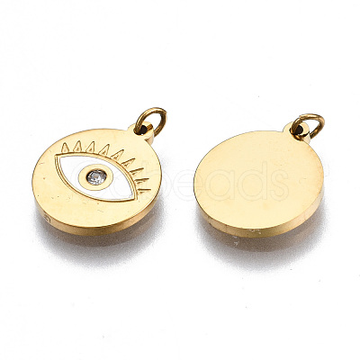 316 Surgical Stainless Steel Enamel Charms STAS-S116-381B-G-1