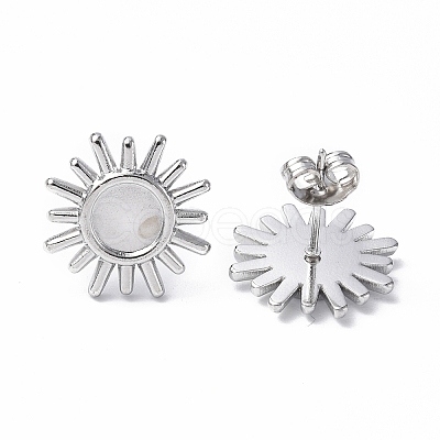 Non-Tarnish 304 Stainless Steel Stud Earring Findings STAS-F286-04P-1